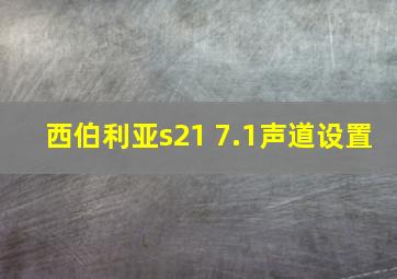 西伯利亚s21 7.1声道设置